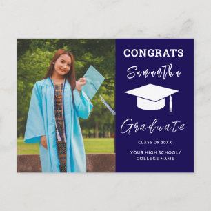 Anpassningsbar Photo Studenten Grattiss Grad Meddelande Vykort