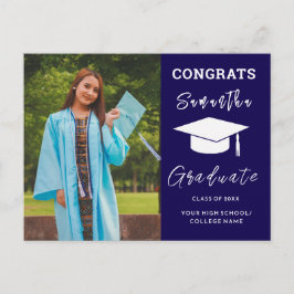 Anpassningsbar Photo Studenten Grattiss Grad Meddelande Vykort