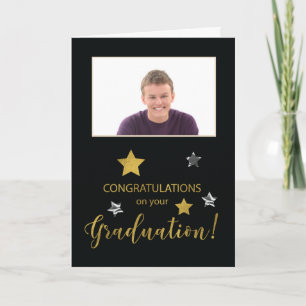 Anpassningsbar Photo Studenten Grattiss Guld Silve Kort