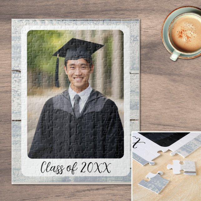Anpassningsbar Photo Studenten Pussel (Custom Photo Class of 20xx Graduation Jigsaw Puzzle)