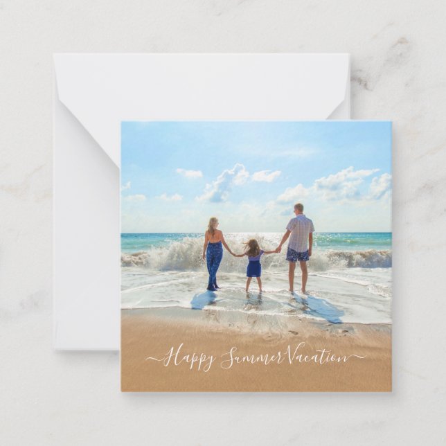 Anpassningsbar Photo Summer Vacation Card med dina Anteckningskort (Framsida)
