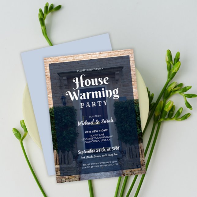 Anpassningsbar Photo Sweet Home Houseuppvärmning P Inbjudningar (Custom Photo Sweet Home Housewarming Party Invitation)