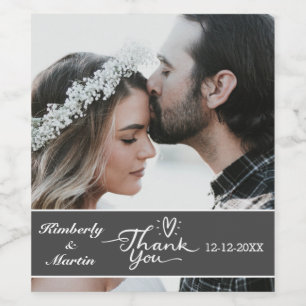 Anpassningsbar Photo Tack Bröllop Vinflaska Etikett