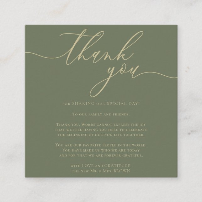 Anpassningsbar Photo Tack Sage Guld Tilläggskort (Framsida)