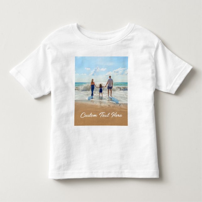 Anpassningsbar Photo Text Baby T-Shirt Your Family (Framsida)