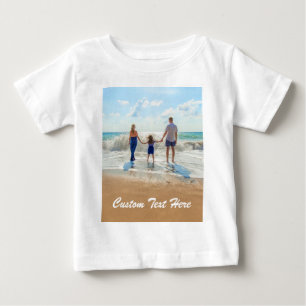 Anpassningsbar Photo Text Baby T-Shirt Your Family