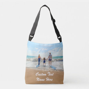 Anpassningsbar Photo Text Crossbody Bag din fotout Axelväska