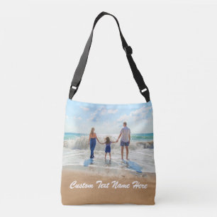 Anpassningsbar Photo Text Crossbody blogga dina fa Axelväska