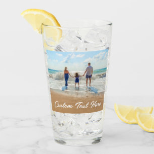Anpassningsbar Photo Text Glass Family Photos Gift Glaskopp
