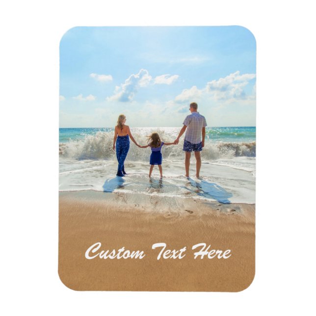Anpassningsbar Photo Text Magnet Your Family Photo (Vertikal)