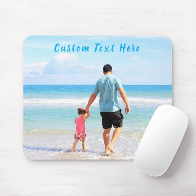 Anpassningsbar Photo Text Mouse Pad Your Family Ph Musmatta (Med mus)