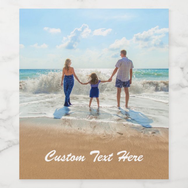 Anpassningsbar Photo Text Vin etikett dina familje (Singel etikett)