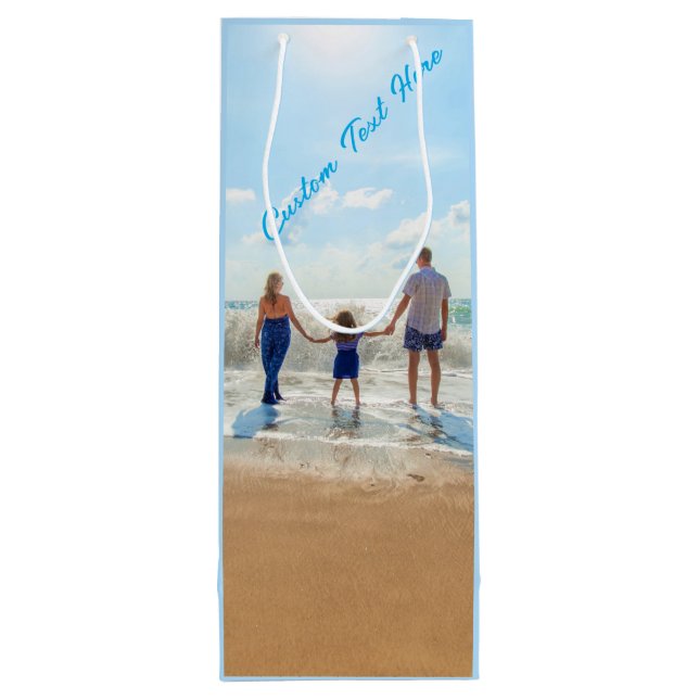 Anpassningsbar Photo Text Vin Gift-blogg dina fami (Baksidan)