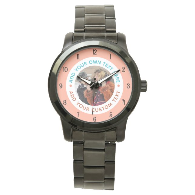⌚ Anpassningsbar Photo & Text Watch för henne | Pe Armbandsur (Framsida)