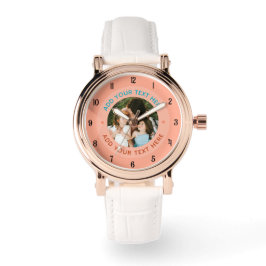 ⌚ Anpassningsbar Photo & Text Watch för henne | Pe Armbandsur