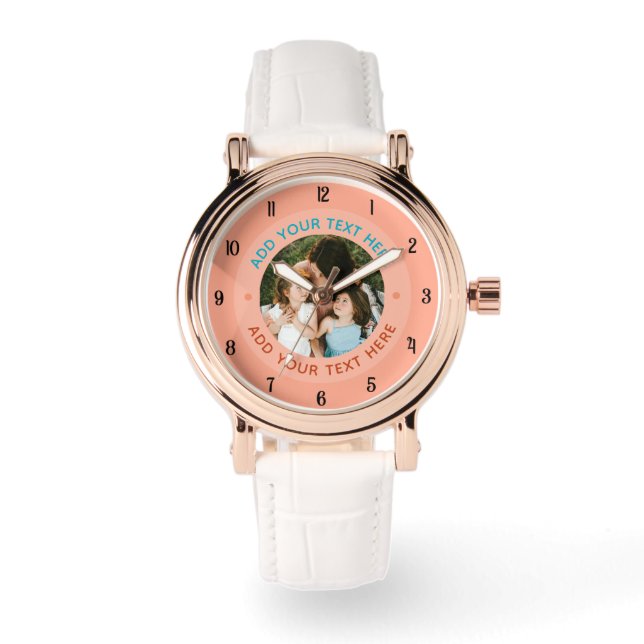 ⌚ Anpassningsbar Photo & Text Watch för henne | Pe Armbandsur (Framsida)