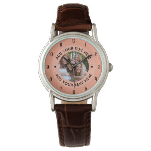 ⌚ Anpassningsbar Photo & Text Watch för henne Pe Armbandsur
