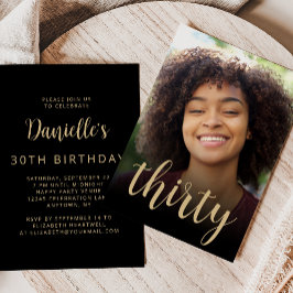 Anpassningsbar Photo Thirty 30års födelsedag Party Inbjudningar