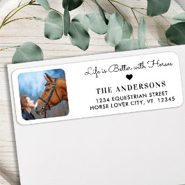 Anpassningsbar Photo Trendig Horse Lover Returadre Returadress Etikett