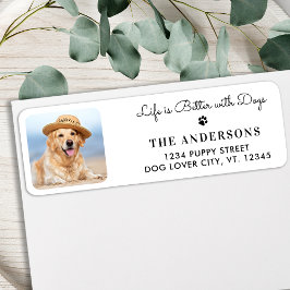 Anpassningsbar Photo Trendig Hund älskare Returadr Returadress Etikett