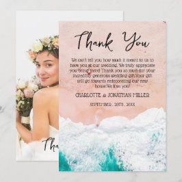 Anpassningsbar Photo Tropical Coastal Beach Weddin Tack Kort