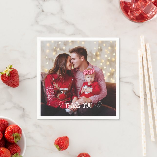 Anpassningsbar Photo Typography napkin Pappersservett (Insitu)