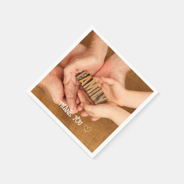 Anpassningsbar Photo Typography napkin Pappersservett (Hörn)