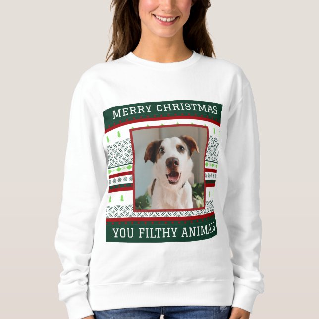 Anpassningsbar Photo Ugly jul Sweater Funny Julaft T Shirt (Framsida)