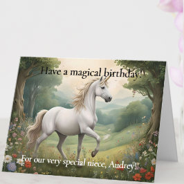 Anpassningsbar Photo Unicorn Birthday Card for You Kort