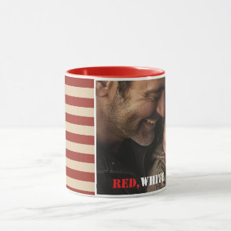 Anpassningsbar Photo USA flagga Mugg - Red White &