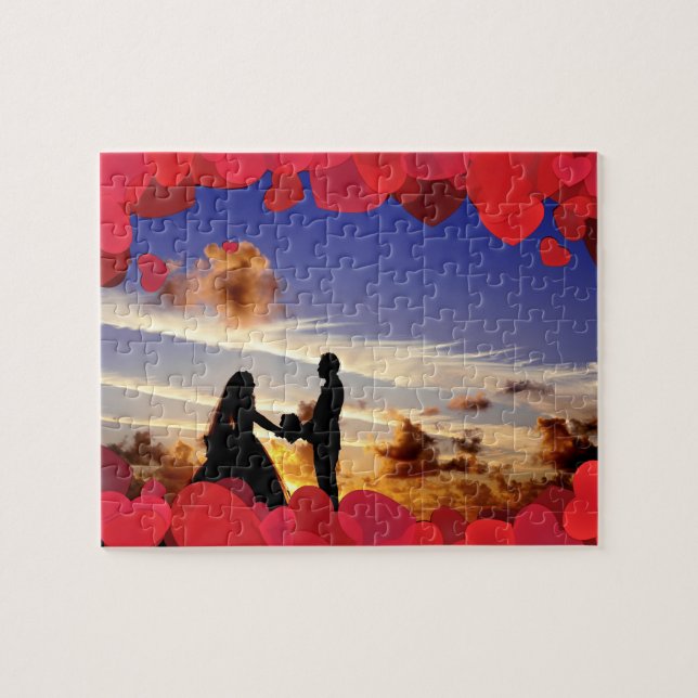 Anpassningsbar Photo Valentine's Jigszawa Puzzle Pussel (Horisontell)