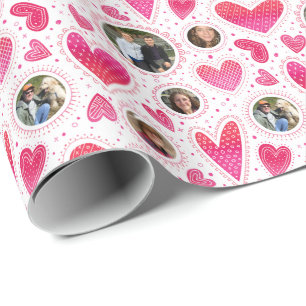 Anpassningsbar Photo Wacky Hearts Valentine Presentpapper