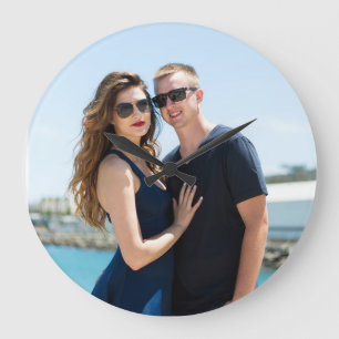 ANPASSNINGSBAR PHOTO WALL CLOCK BRÖLLOP GIFT STOR KLOCKA