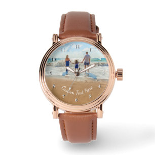 Anpassningsbar Photo Watch Gift med foton och text Armbandsur