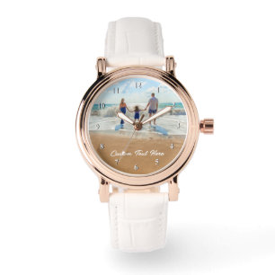 Anpassningsbar Photo Watch Gift med foton och text Armbandsur