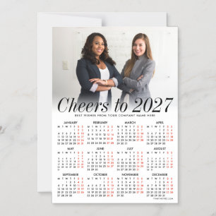 Anpassningsbar Photo White Calendar 2026 Magnetic  Magnetisk Inbjudningskort
