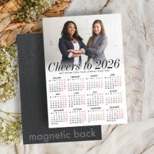 Anpassningsbar Photo White Calendar 2026 Magnetic 