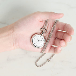 Anpassningsbar Photo Women's Silver Necklace Watch Armbandsur