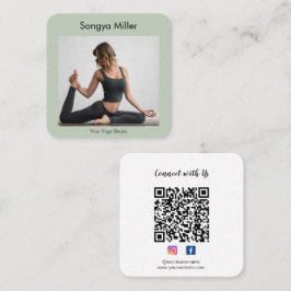 anpassningsbar Photo Yoga Instructor Massage Thera Fyrkantigt Visitkort