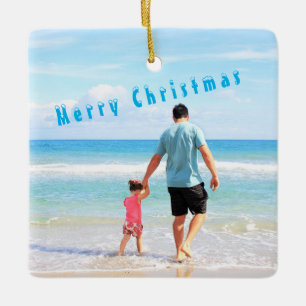 Anpassningsbar Photo Your Own Design Best Pappa - Julgransprydnad Keramik