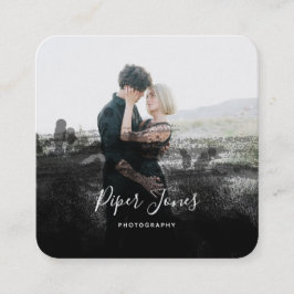 Anpassningsbar Photography Black Abstrakt Photogra Fyrkantigt Visitkort