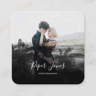 Anpassningsbar Photography Black Abstrakt Photogra Fyrkantigt Visitkort