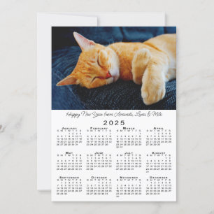 Anpassningsbar Photos 2025 Calendar Gott nytt år Julkort