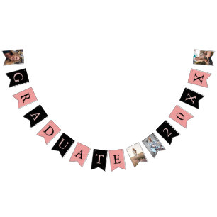 Anpassningsbar Photos Chic Rosa Black Student  Vimplar