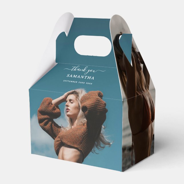 Anpassningsbar Photos Födelsedagsfest Selfie Bild Presentaskar (Framsidan Sidan)