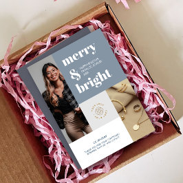 anpassningsbar Photos Merry Bright Small Business  Julkort