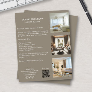 Anpassningsbar Photos QR Code Social Media Profess Reklamblad