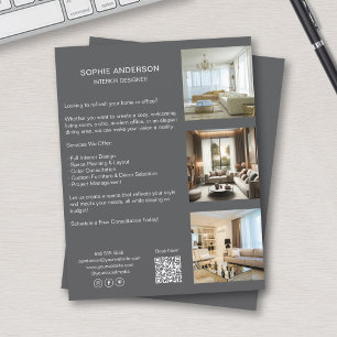 Anpassningsbar Photos QR Code Social Media Profess Reklamblad