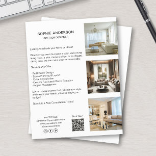 Anpassningsbar Photos QR Code Social Media Profess Reklamblad