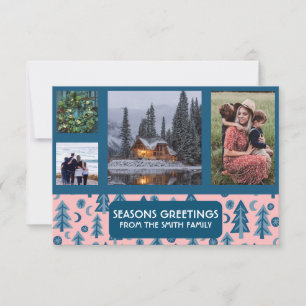 ANPASSNINGSBAR PHOTOS Retro Gräs Träd julkort